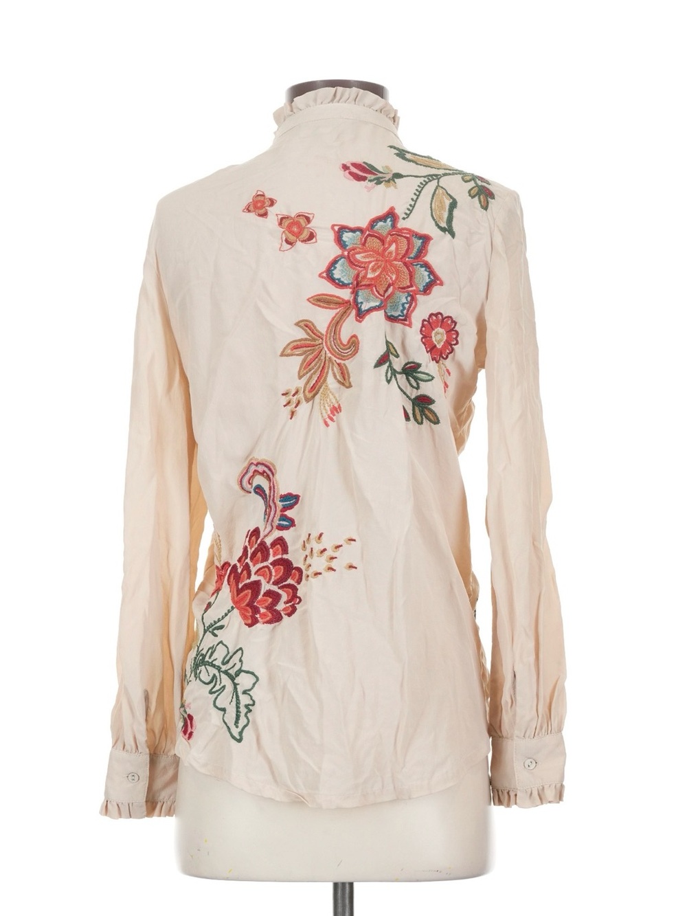 Johnny Was Cream Button-Down Top with Multicolor Floral Embroidery 🌼 ☀️ - Picture 3 of 3